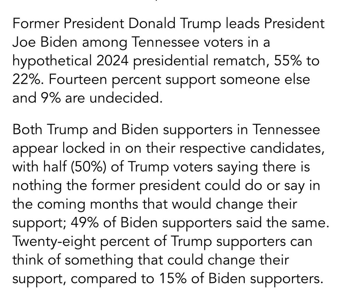 Loftii's tweet photo. #Tennessee #TennesseeforTrump #Trump2024
@JosephFordCotto @LarrySchweikart @shepmjs @PollWatch2020 @IAPolls2022 https://t.co/dmoBksBnTj