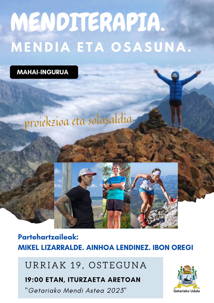 Etzi, Getarian, 19:00etan

Menditerapia: mendia eta osasuna

<a href="/IbonOregi/">ibon oregi</a> eta <a href="/loramen/">ainhoa</a> -ekin batera