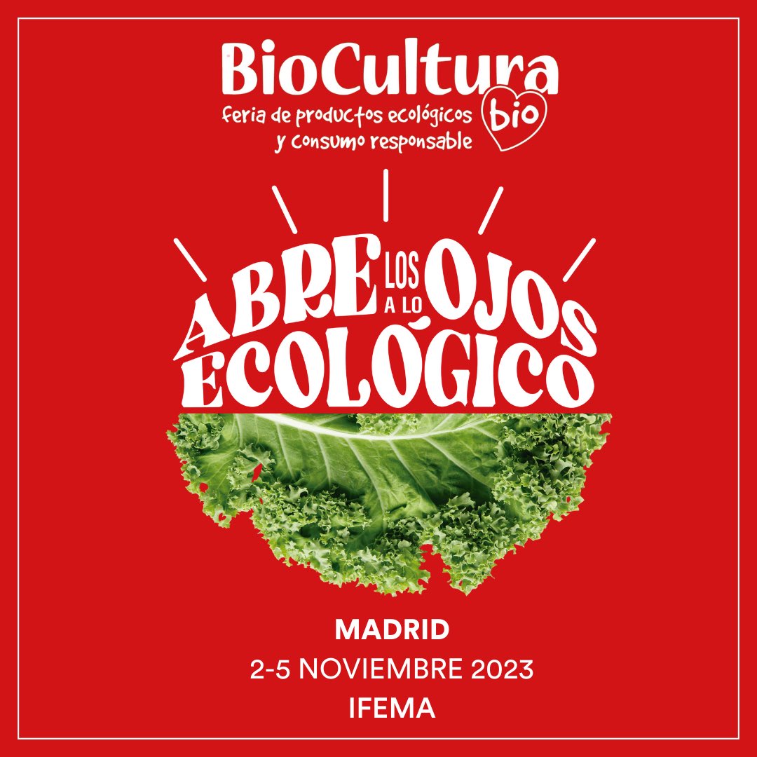 BioCultura Madrid 2023. Estamos emocionados de anunciar el inicio de BioCultura Madrid en unas semanas. Un evento esencial para profesionales y expositores en el sector ecológico. ¡Prepárate para una experiencia única! #biocultura #madrid #feriaecologica