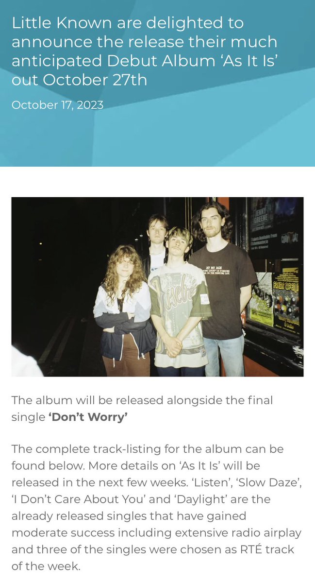Huge thanks to <a href="/IMROireland/">IMRO</a> for the support on our debut album ‘As It Is’!!