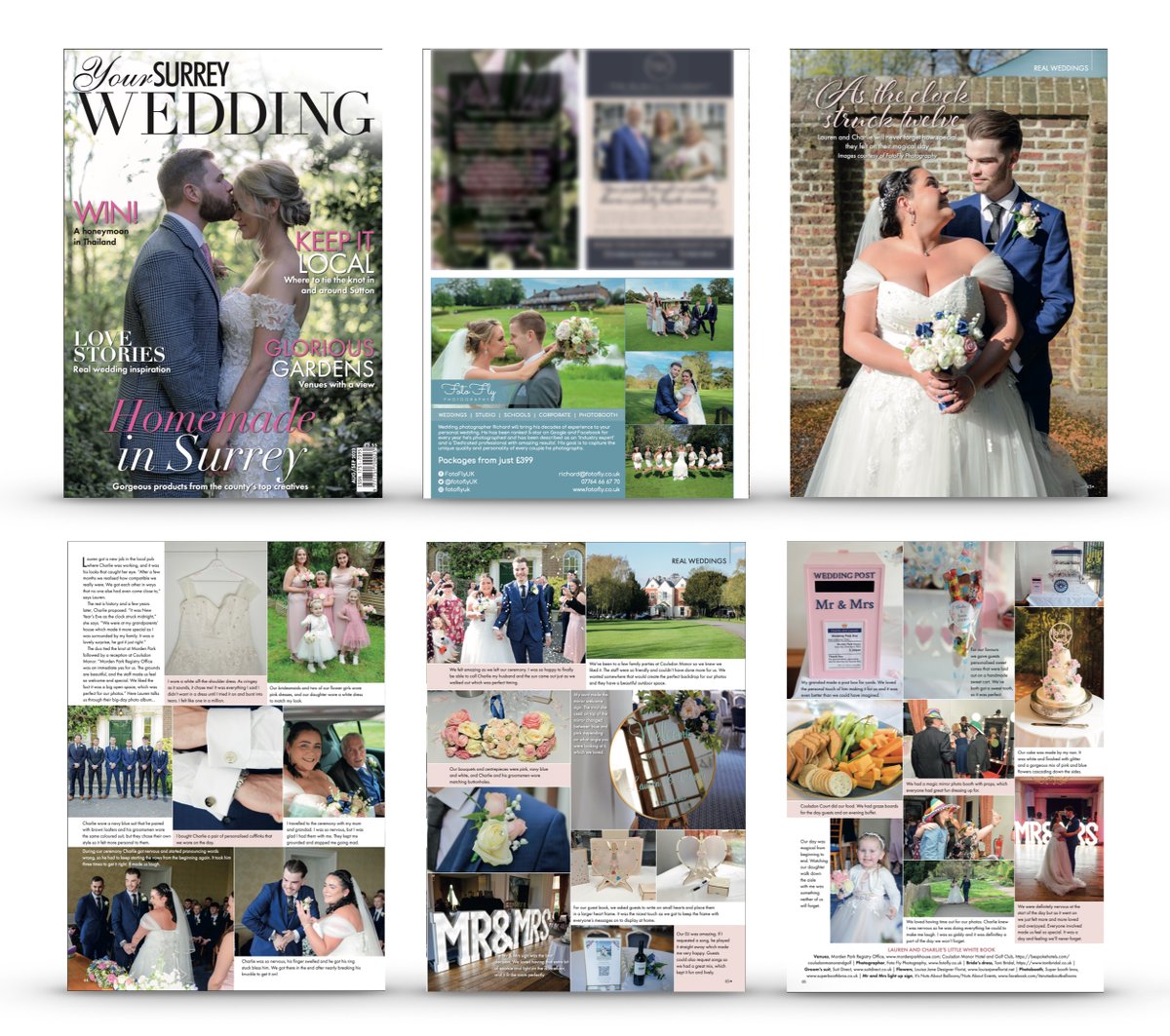 Chuffed to bits to have had a wedding I photographed feature in a bridal magazine...