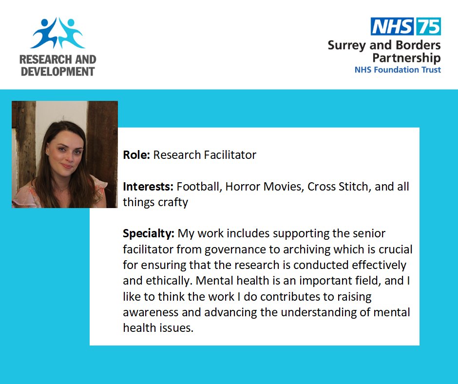 Meet the Team! 🎉

Introducing Lucy, our Research Facilitator, who is celebrating her 1 year anniversary with the team today! Congratulations 👏

#meettheteam #research #researchfacilitator #mentalhealth