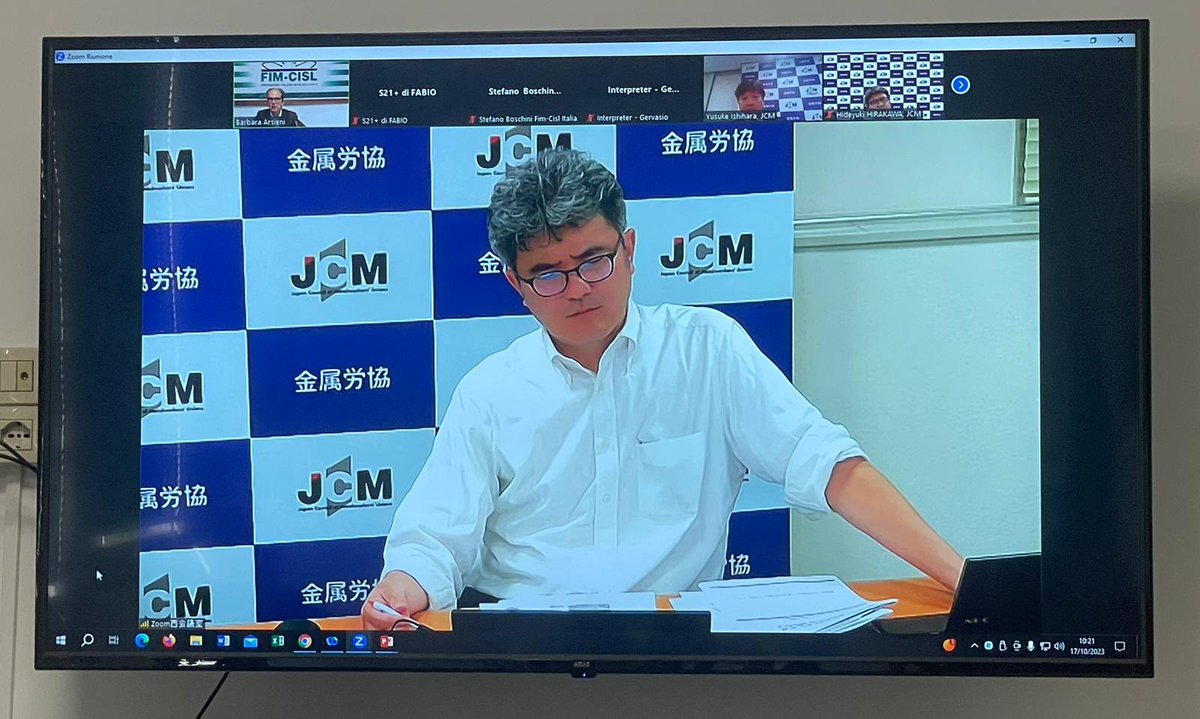 FIMCislStampa's tweet photo. #17ottobre  in modalità online la #FIM ha incontrato questa mattina i vertici del sindacato metalmeccanico giapponese 🇯🇵 #JCM per confrontare i sistemi di rappresentanza e contrattuali di settore e stabilire relazioni più dirette e strette https://t.co/el5ZHcdhbr