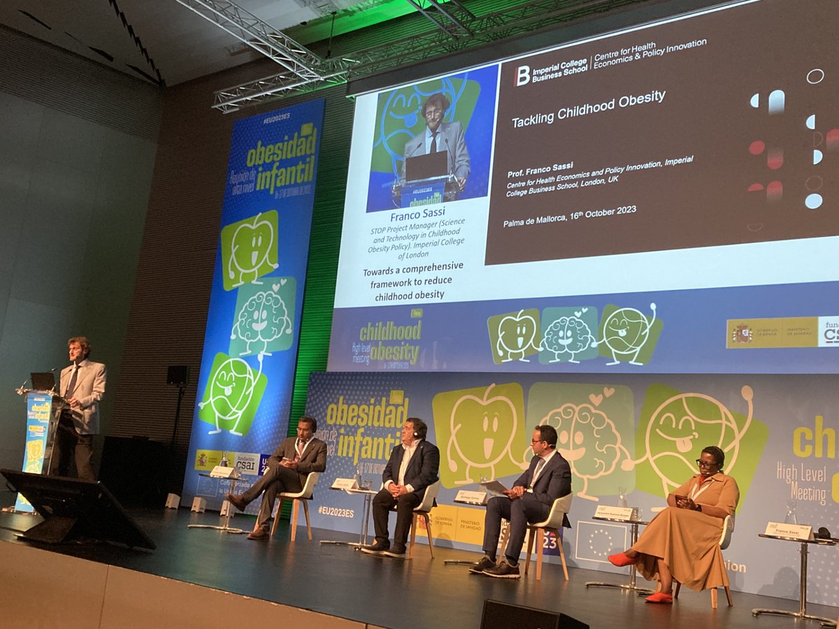 Our Director, Prof. Franco Sassi speaking at the High Level Meeting on Childhood #Obesity in Palma de Mallorca organised by the Ministry of Health as part of #EU2023ES