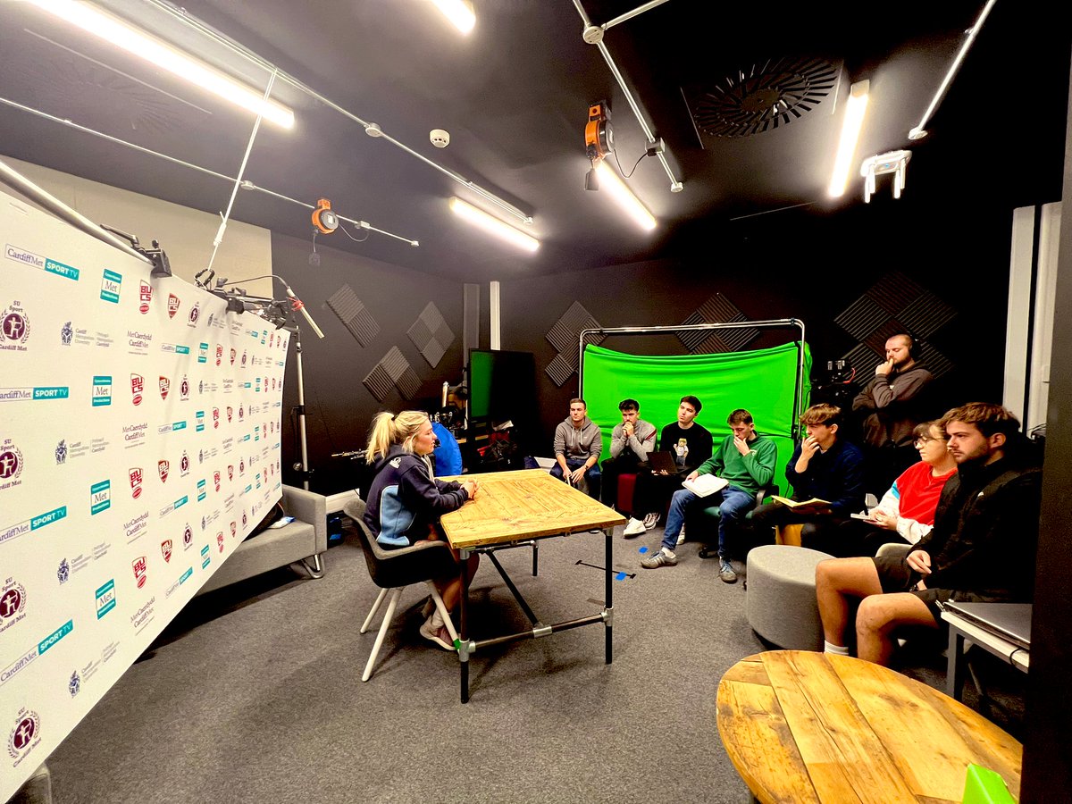 SportBroadcastMSc & Sport MediaBSc (@metbroadcast) on Twitter photo Press Conference & Radio Sports News Bulletin Day for the #SportBroadcast crew.
We invited 4 athletes into our studio to talk <a href="/BUCSsport/">BUCS</a> season so far & tomorrow’s games.
Thanks <a href="/ArchersBasket/">Cardiff Met Archers</a> <a href="/cmetwrfc1/">CMETWRFC</a> <a href="/CardiffMetRFC/">Cardiff Met RFC</a> & <a href="/CMetCricket/">Cardiff Met Cricket</a> for providing us w/ athletes to interview. Press Conference & Radio Sports News Bulletin Day for the #SportBroadcast crew.
We invited 4 athletes into our studio to talk <a href="/BUCSsport/">BUCS</a> season so far & tomorrow’s games.
Thanks <a href="/ArchersBasket/">Cardiff Met Archers</a> <a href="/cmetwrfc1/">CMETWRFC</a> <a href="/CardiffMetRFC/">Cardiff Met RFC</a> & <a href="/CMetCricket/">Cardiff Met Cricket</a> for providing us w/ athletes to interview.