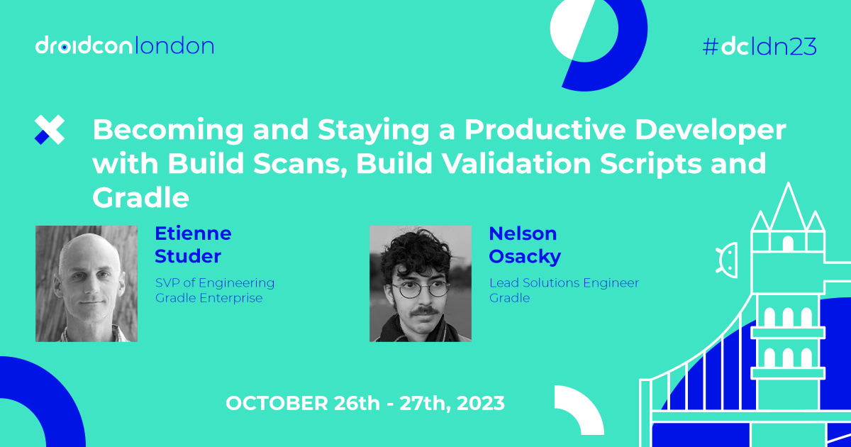 Another joint talk hitting the #dcldn23 stage 👏📣 

<a href="/nellyspageli/">Nelson Osacky</a> &amp; <a href="/etiennestuder/">Etienne Studer</a> will discuss some of the #Gradle issues that affect the productivity of #AndroidDevs – build cache misses &amp; configuration cache issues &amp; how to debug &amp; solve them &amp; more.

london.droidcon.com/nelson-osacky/