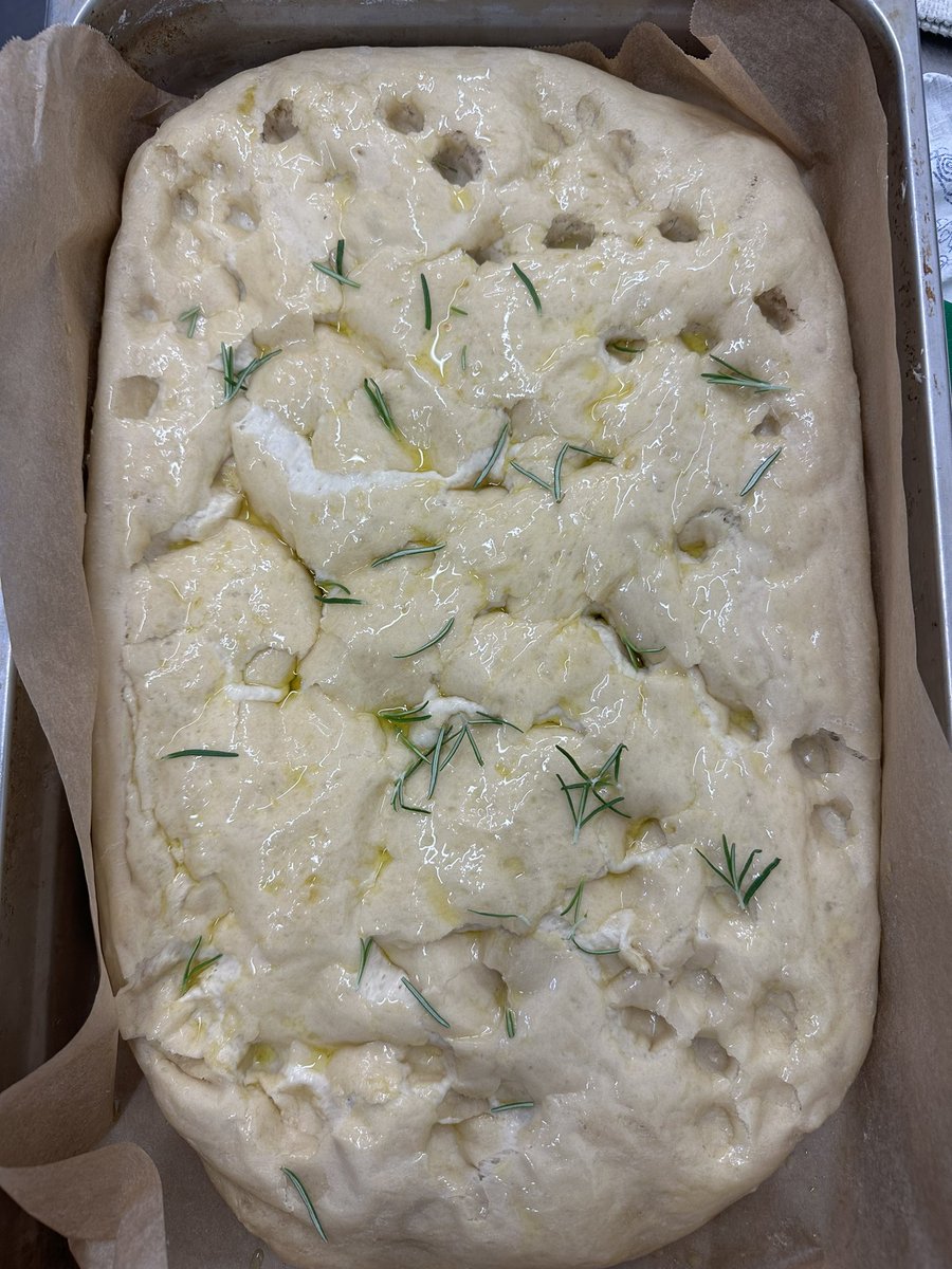 Thanks very much to Cedric @school21_uk & @saltbutterbones from @ChefsinSchools who provided us with this lovely #focaccia recipe. We used the overnight proving method recommended in #Breadsong. Our children are in for a treat for today’s #schoollunch. #FoodEducation