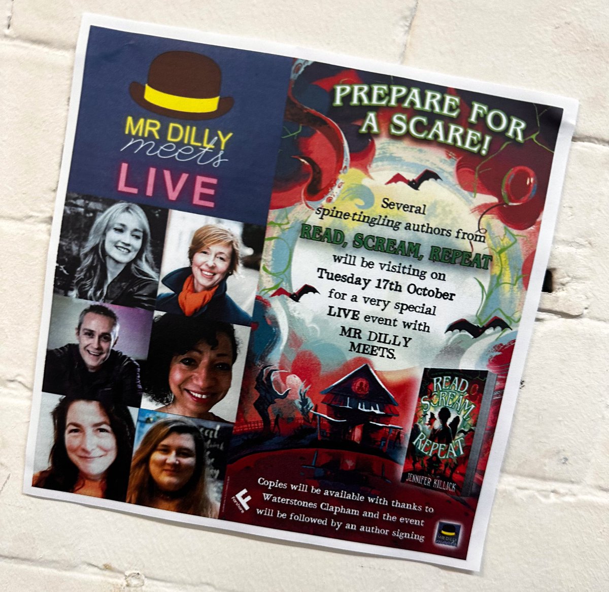 Absolutely SPOOKTACULAR morning watching @JenniferKillick @DanSmithAuthor @BooksandChokers & #KirstyApplebaum enchant a whole school hall packed full of enthusiastic #ReadScreamRepeat readers through the monstrously mad @mrdillypresents event. 
GET YOUR TICKETS TO THE LIVESTREAM!