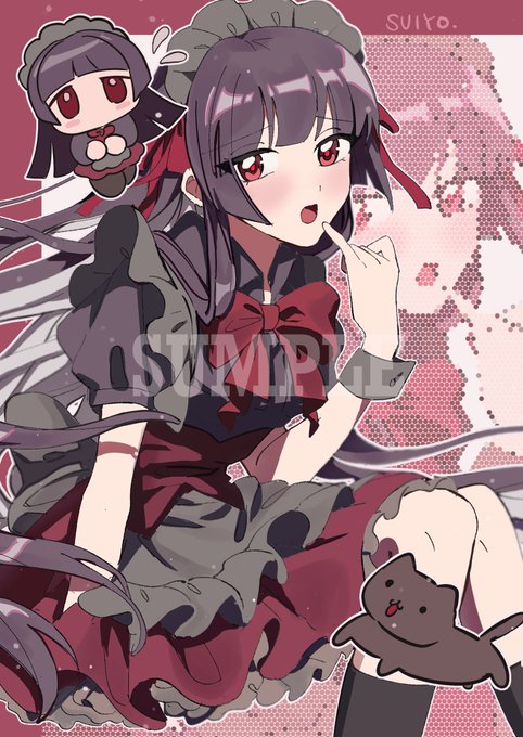 「hime cut red eyes」 illustration images(Latest)