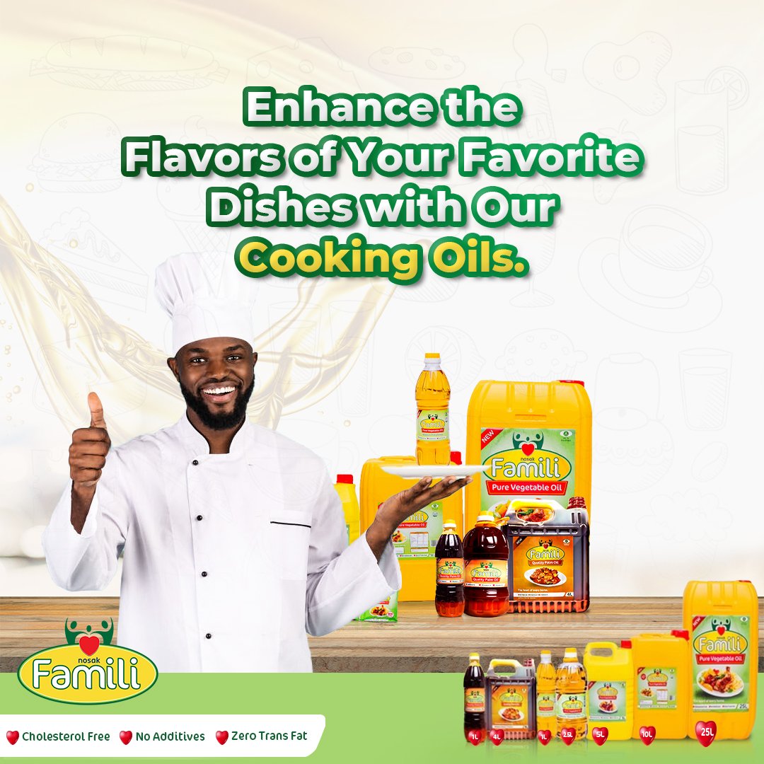 NosakFamili's tweet image. It’s a new level of deliciousness, choose Famili Oils today! Call 07030547986 to make your purchase or order on IG @familioilstore

#FamiliOils #DeliciousDishes #PremiumOils
#Flavour #PalmOil #VegetableOil #Food #tuesdayvibe