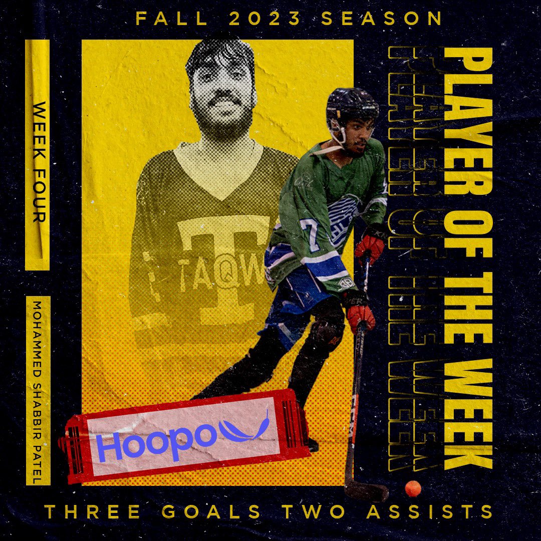 iSlamHockey's tweet photo. Your Week 4 Fall 2023 Hoopo I-Slam Player of the Week is Mohammed Shabbir Patel as determined by the referees. 

@gohoopo leverages innovative investment models to transform the impoverished into sustainable micro-entrepreneurs and communities. 

Invest at https://t.co/JCbFh4OPzR https://t.co/ZRp4p3YlE2