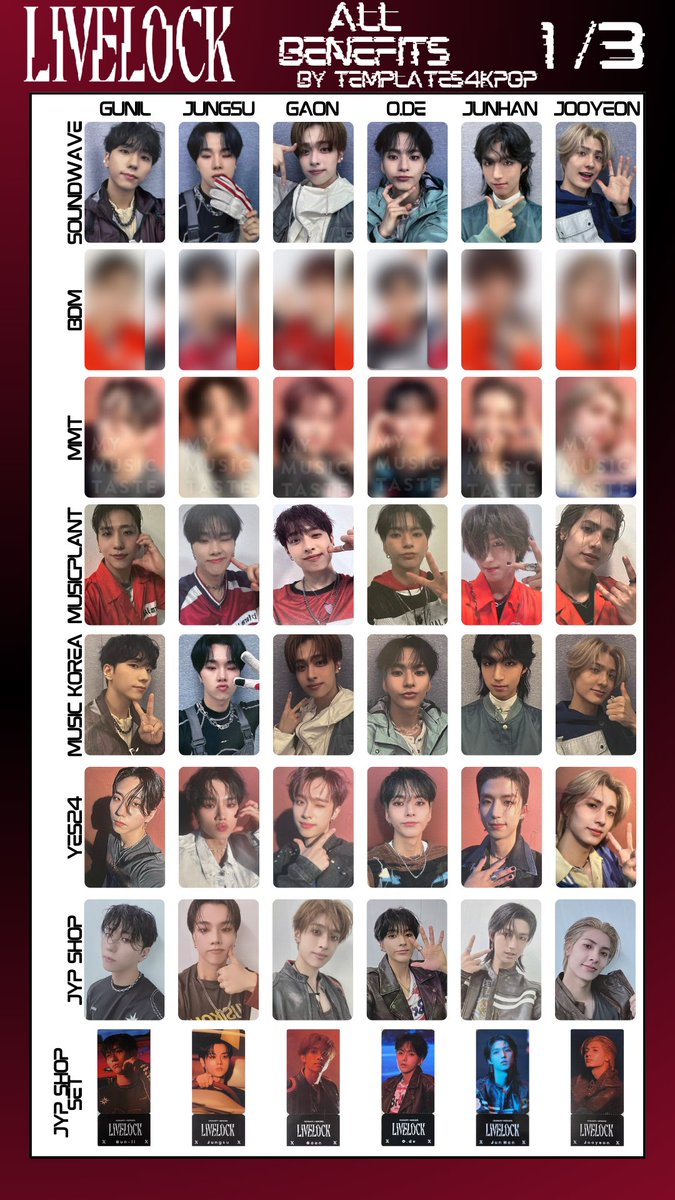Xdinary Heroes Livelock Album Benefit POB Photocard pc template