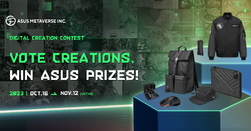 AsusMetaverse's tweet photo. Just vote in the Digital Creation Contest! 

🍀10 votes = 10 chances to Win ASUS Prizes🎁

Join the fun! 
🚀 https://t.co/MewwVnBa3b