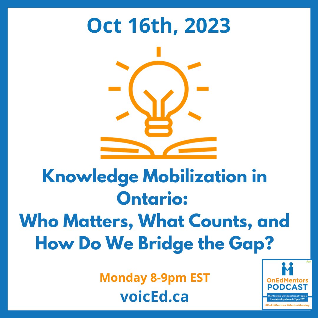 Thank you to last night's panel of:
@AnimaWrites
@DrKarnadJani
@frhos1
for an illuminating episode of #OnEdMentors on Knowledge Mobilization that has turned into a Part 1. Part 2 to come this spring.
voiced.ca/podcast_episod…. Listen and share. #knowledgemobilization #edresearch