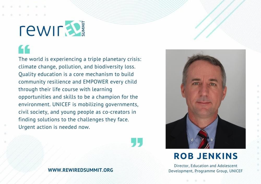 RewirEd_Summit's tweet photo. RewirEd Summit 2023 at @COP28_UAE is an opportunity for both #education and #climate sectors to align and collectively drive real action through global and national commitments, innovative practices, and scalable solutions.
#RewirEdSummit23 #RewirEdSummit @UNICEF https://t.co/UzeSvXvogk