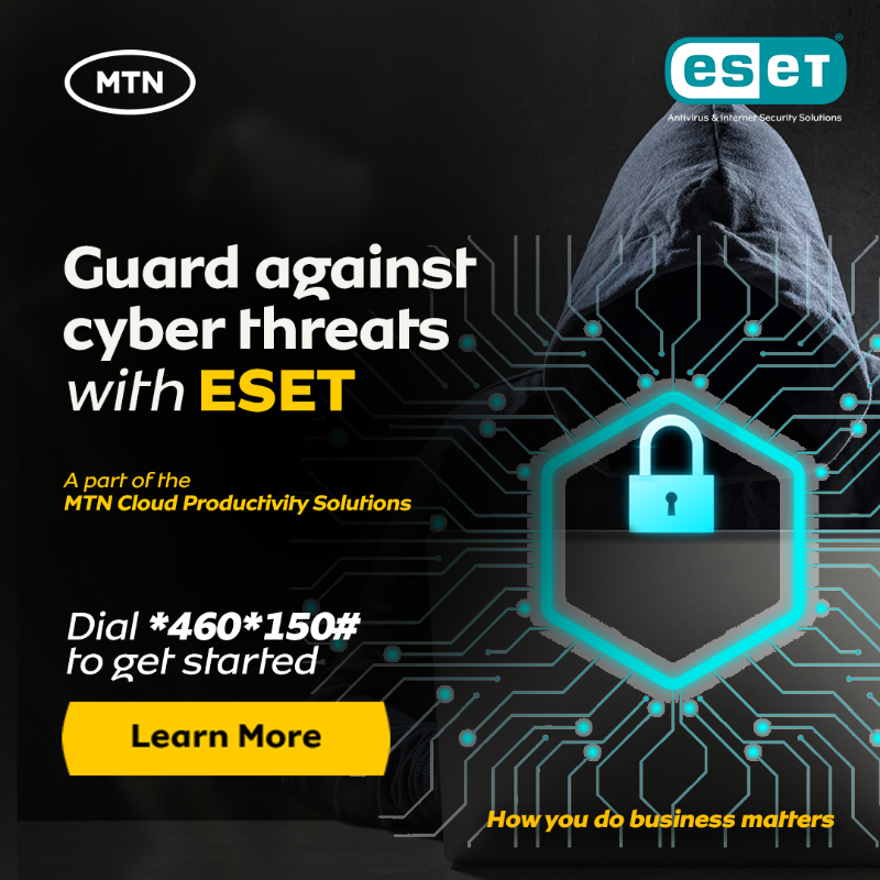 MTNNG's tweet photo. Protect your business, data, and peace of mind from cyber threats with ESET, a robust online cybersecurity solution.

Dial *460*150# to start!