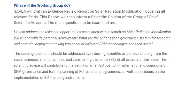 geoengineering1's tweet image. 🚨 FINAL REMINDER - SAPEA Call for nomination of experts: 'Solar Radiation Modification' @aecardiff
📆  Deadline October 20

Details:ae-info.org/ae/Acad_Main/N…

#SolarRadiationModification
#SolarGeoengineering