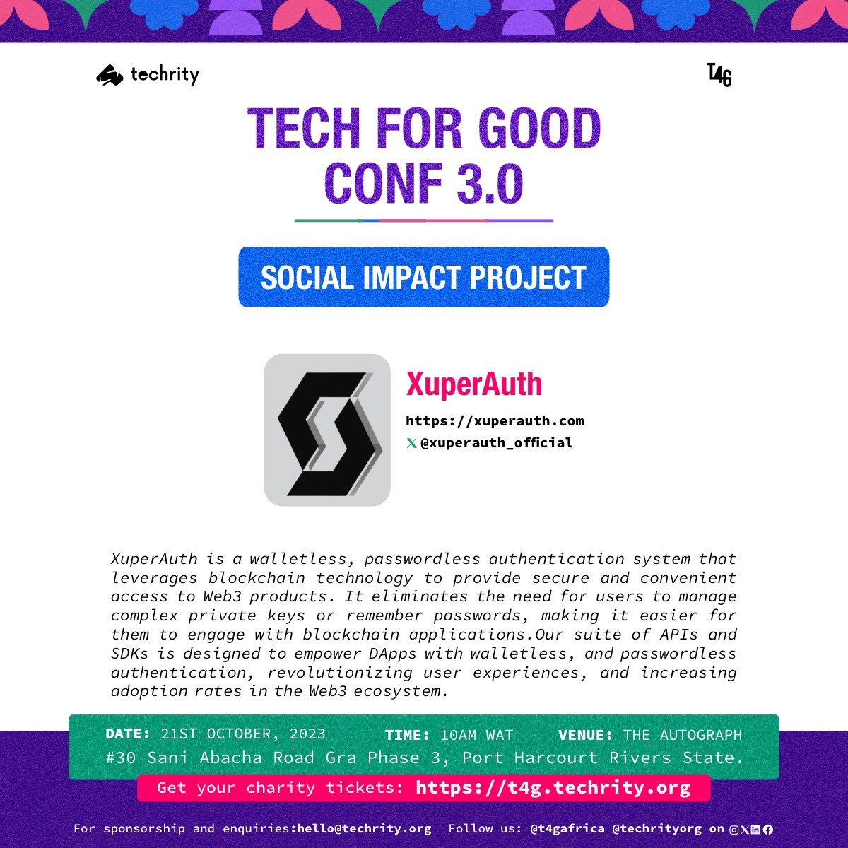techrityorg's tweet photo. Highlights of social impact projects that will be featured in the Tech for Good conference 
#techrity #techforgood2023 https://t.co/Mrelo0sT88