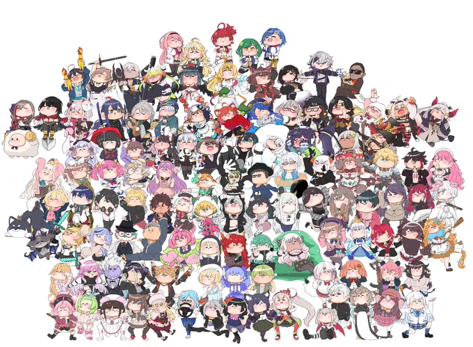 #とにかくワチャーッと集合してる絵を晒す見た人もやる懐かしい 