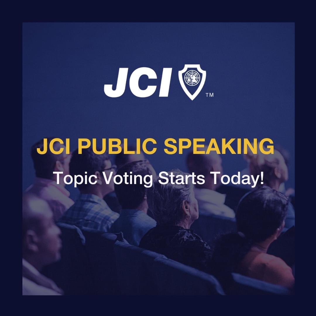 Prepara't per votar i ajudar a decidir quin sera el tema del 2033 <a href="/jcileaders/">JCI</a> Public Speaking Competition

Tria aquí el teu tema preferit! 👉 lp.constantcontactpages.com/sv/27dyUmj/pub…

La votació estarà oberta fins al 23 d'octubre a les 23:59 GMT.