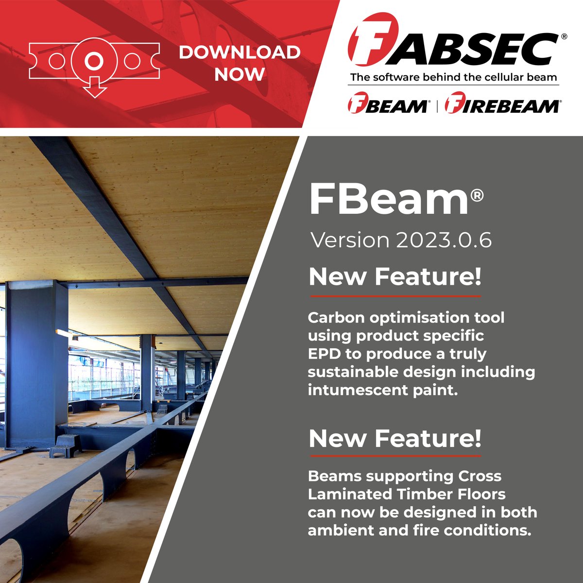 FabsecLtd's tweet photo. The Fbeam software 2023.0.6 version is now available to download.

Great news for steel designers, as there are two new features in the latest version of the software.

https://t.co/jeXLPONUUV

#steeldesigners #cellular #design #structuralsteel https://t.co/AVAfEQ4775