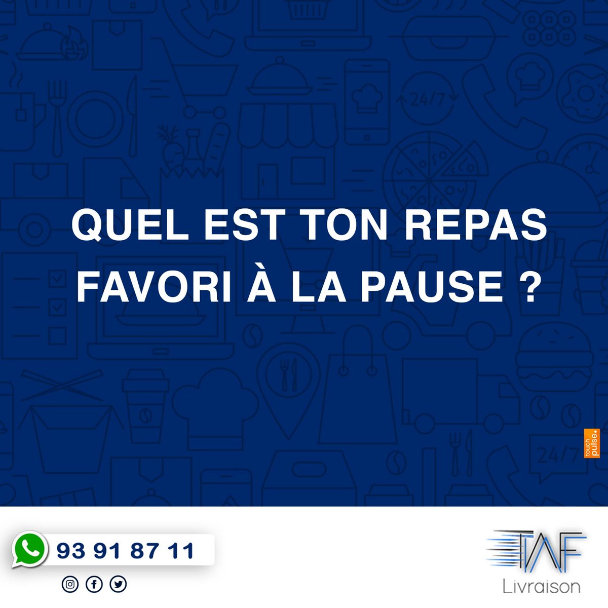 C'est bientôt le break de la journée , dis-nous quel est ton repas favori à la pause ? 

Commandez votre déjeuner au lien wa.link/ctv7nn ou appelez-nous aux : (+227) 93918711/80071725.