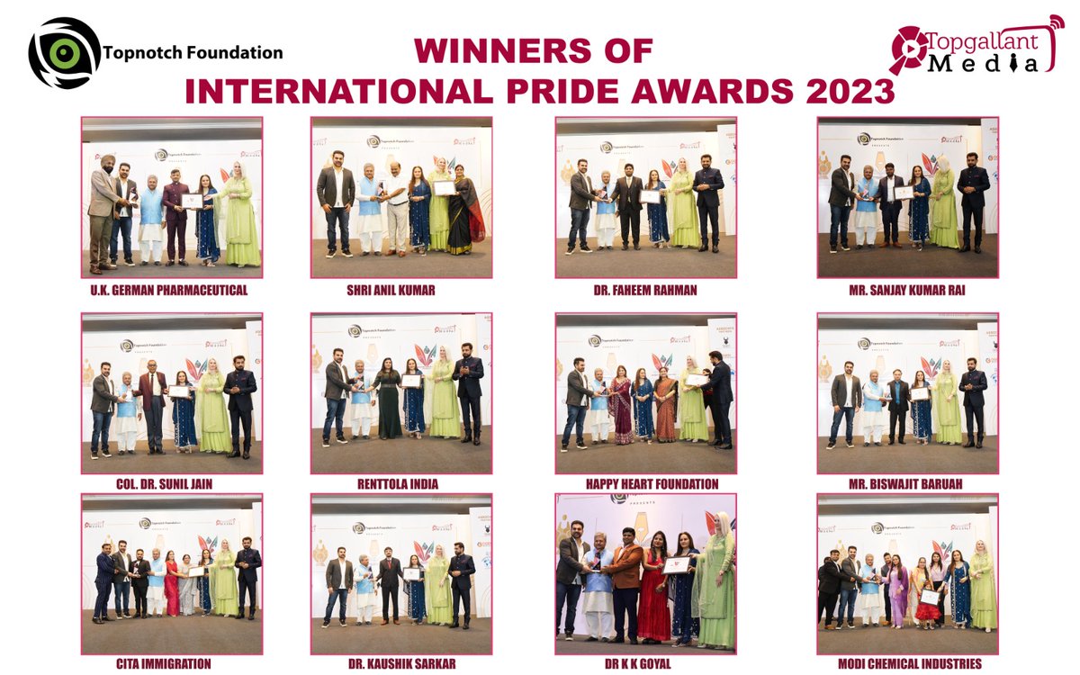 top_gallant's tweet photo. WINNER OF INTERNATIONAL PRIDE AWARDS 2023, 13TH OCTOBER 2023, HOLIDAY INN, NEW DELHI
-
-
-
#awards #healthcare #business #education #grandsuccess #inspiration #felicitated #jayaprada #internationalpride2023 #Awards #entrepreneur https://t.co/6ypLs7gjZW