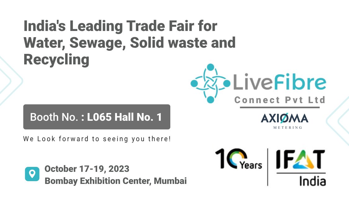 livefibre's tweet photo. Join us at India's Leading Trade Fair for Water, Sewage, Solid Waste, and Recycling! 🇮🇳💧 Explore cutting-edge solutions, ultrasonic water meter,smart water metering solution . #sudeepdutt #IFATINDIA #Sustainability #RecyclingIndia 🌿💦 https://t.co/Fb2i5lvTE7