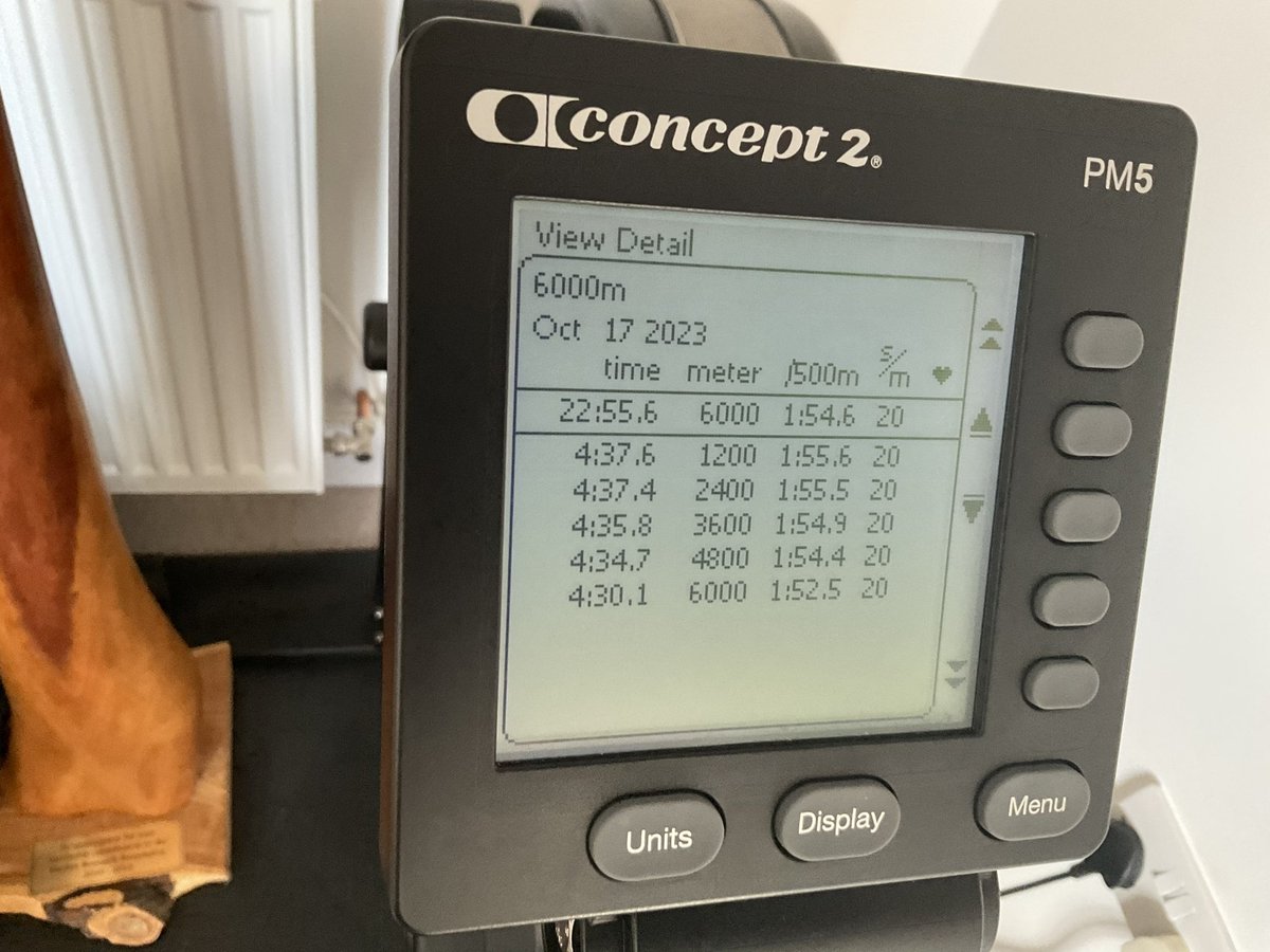 AaronCowieson's tweet image. Todays lunchtime exercise. #concept2 6km row. R20 with negative splits.
