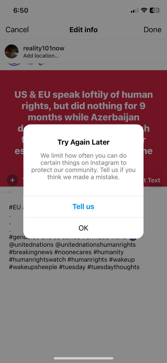 BaysideDigital's tweet image. Censorship via ai is active on instagram

#Instagramalgorithm #instagram #censorship #Tuesday