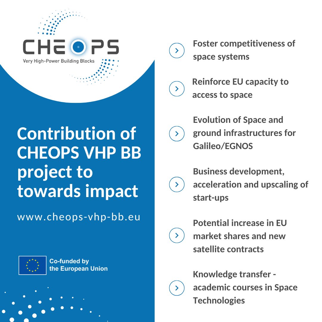 CHEOPSVHPBB (@cheopsvhpbb) on Twitter photo <a href="/cheopsvhpbb/">CHEOPSVHPBB</a> project is set to make a significant impact on the program's wider goals, bolstering Europe's global competitiveness in electric propulsion satellites and missions. Discover more: cheops-vhp-bb.eu/about-project/ <a href="/cheopsvhpbb/">CHEOPSVHPBB</a> project is set to make a significant impact on the program's wider goals, bolstering Europe's global competitiveness in electric propulsion satellites and missions. Discover more: cheops-vhp-bb.eu/about-project/