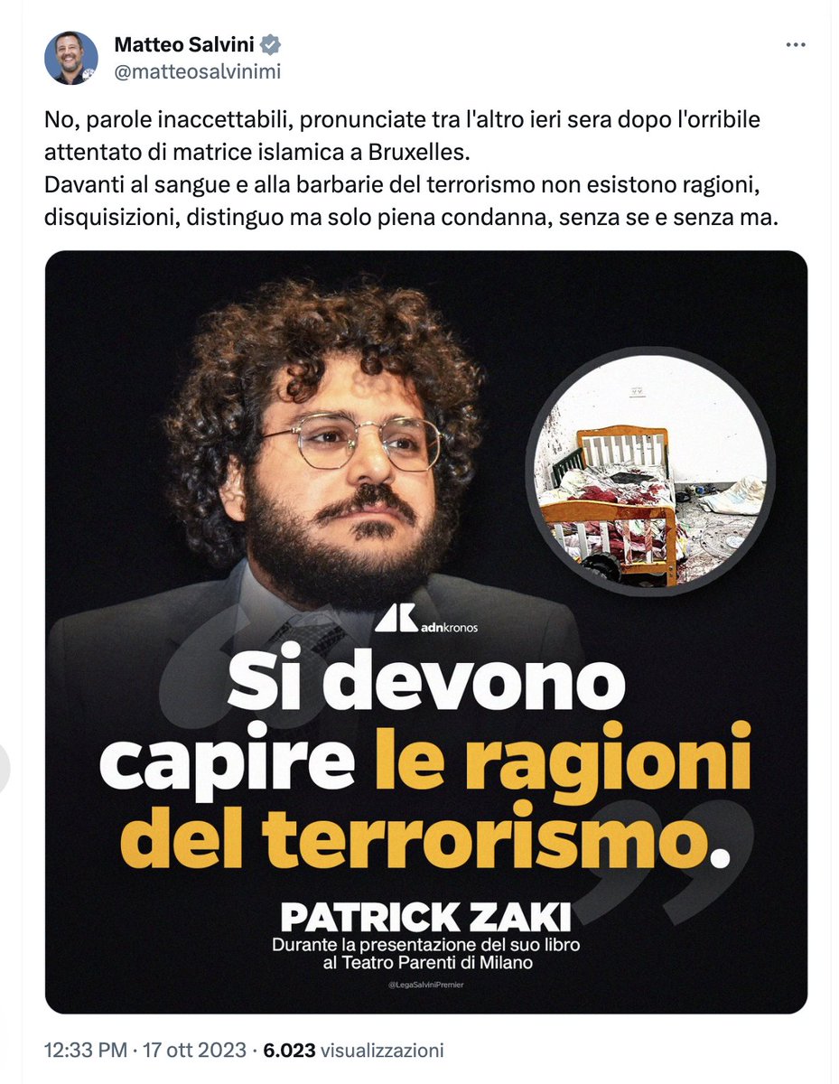 Seminare odio distorcendo parole. Che lo faccia un potere è terribile, pericoloso, inaccettabile. #17ottobre