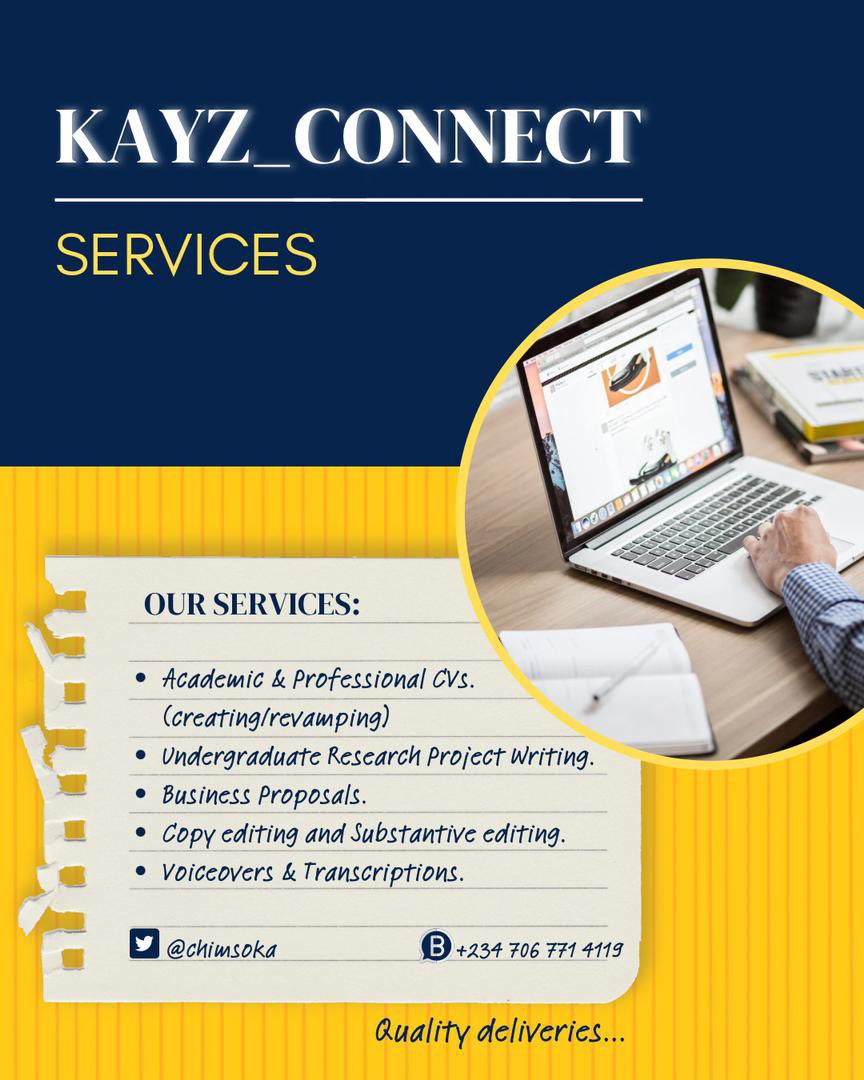 chimsoka's tweet photo. Do well to refer me to your friends for all of your writing and non-writing services!!!

Kindly refer to the flier in frame 2 https://t.co/EIarX4M8KY