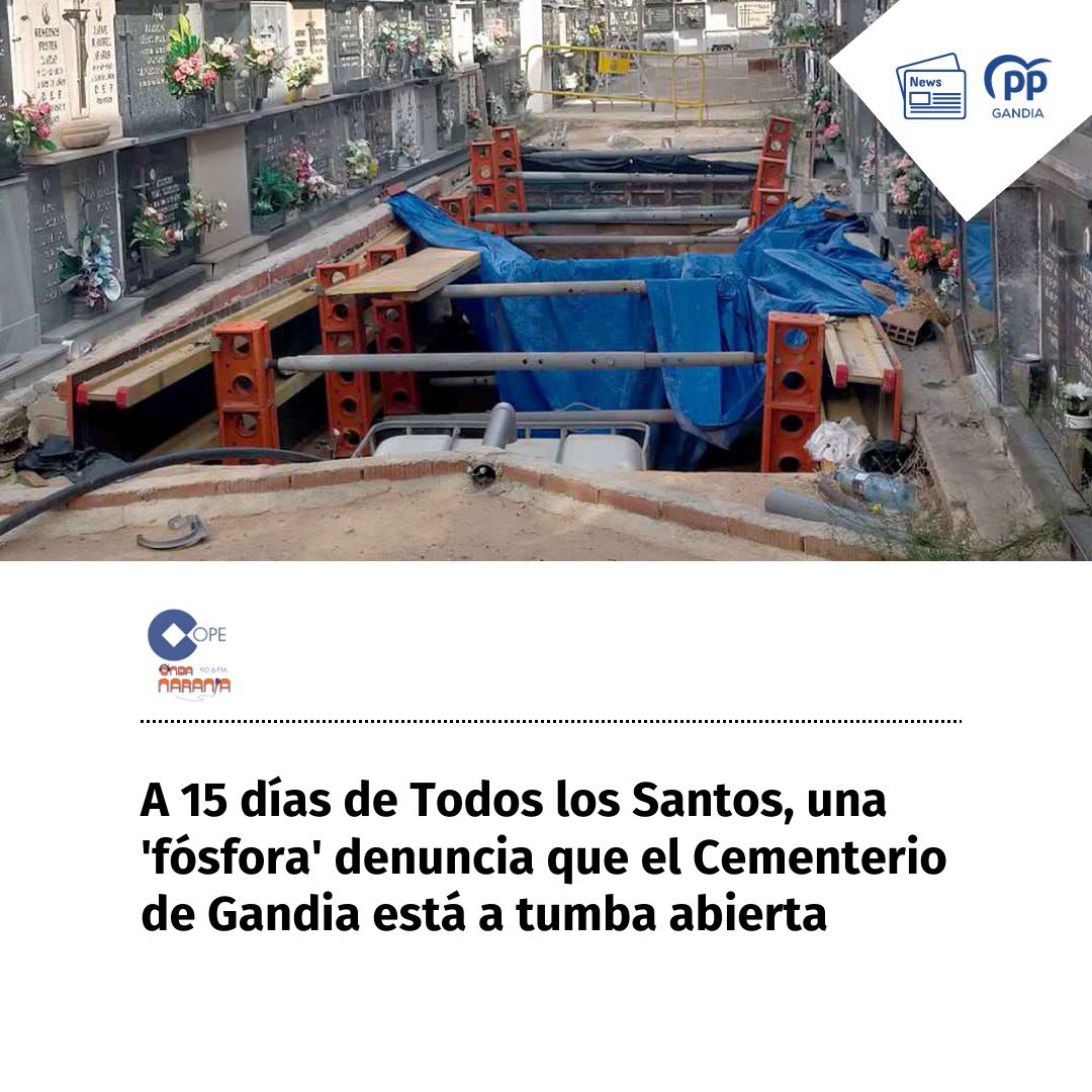 🔴 A tumba abierta. Así está el cementerio municipal apunto de recibir a miles de personas con motivo de Todos los Santos ✝🏛

Es indignante esta falta de previsión del gobierno de Prieto.

🗞️ @ondanaranjacope 👉🏻 bit.ly/46PKpZI

#CementerioMunicipal #TodosLosSantos