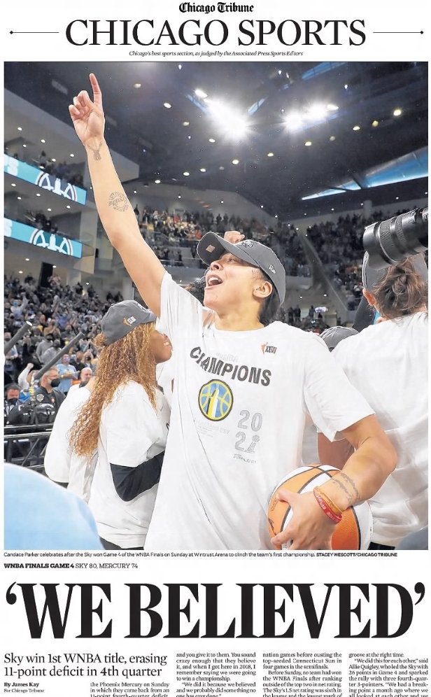 2 years ago today the Chicago Sky won the 2021 WNBA championship 3-1 over the Phoenix Mercury!

Finals MVP Kahleah Copper led the way with 17.0 PPG and 5.5 RPG on 50.0% shooting from the field.