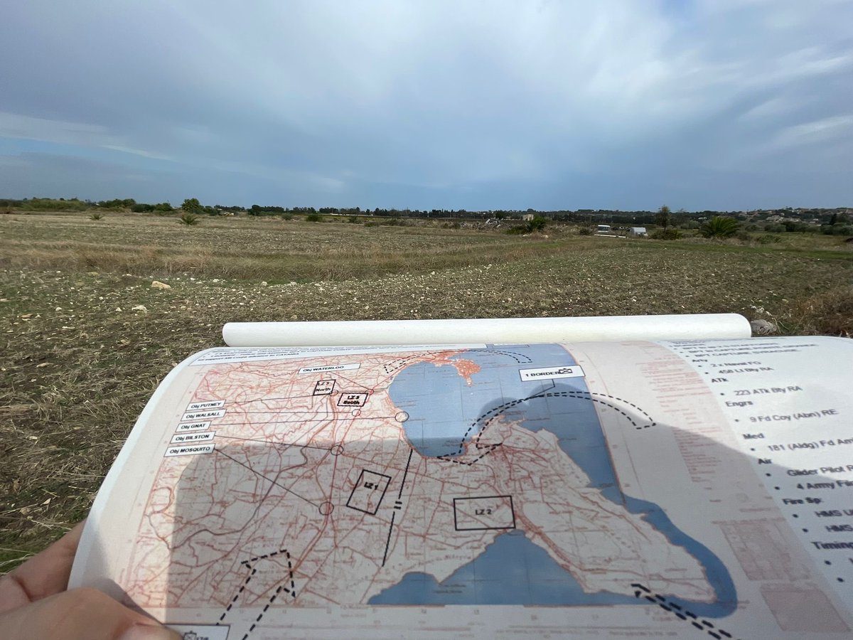 D+1 for the #4LANCS battlefield study #ExSYRACUSELION 🦁with the group looking at #1BORDER and its glider borne insertion during #OpLADBROKE during the initial invasion of #Sicily. #WW2 #OpHUSKY #LANCS @almurray @James1940 @LANCS_REGT @Alan_K_Sweeney