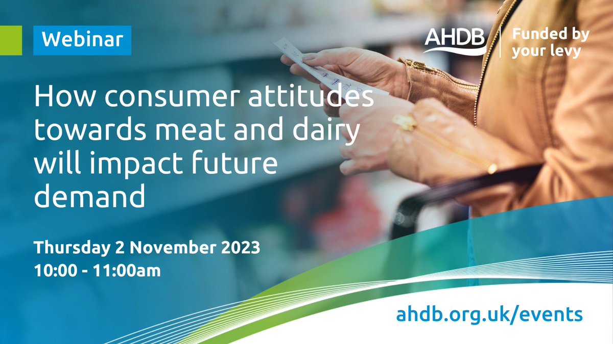 On the 2nd November we're holding a webinar looking at consumer attitudes towards the meat and dairy industry as well as current category performance and future demand.

Sign up for the Retail and Consumer Insights webinar here:
ahdb.org.uk/CIWebinar2023