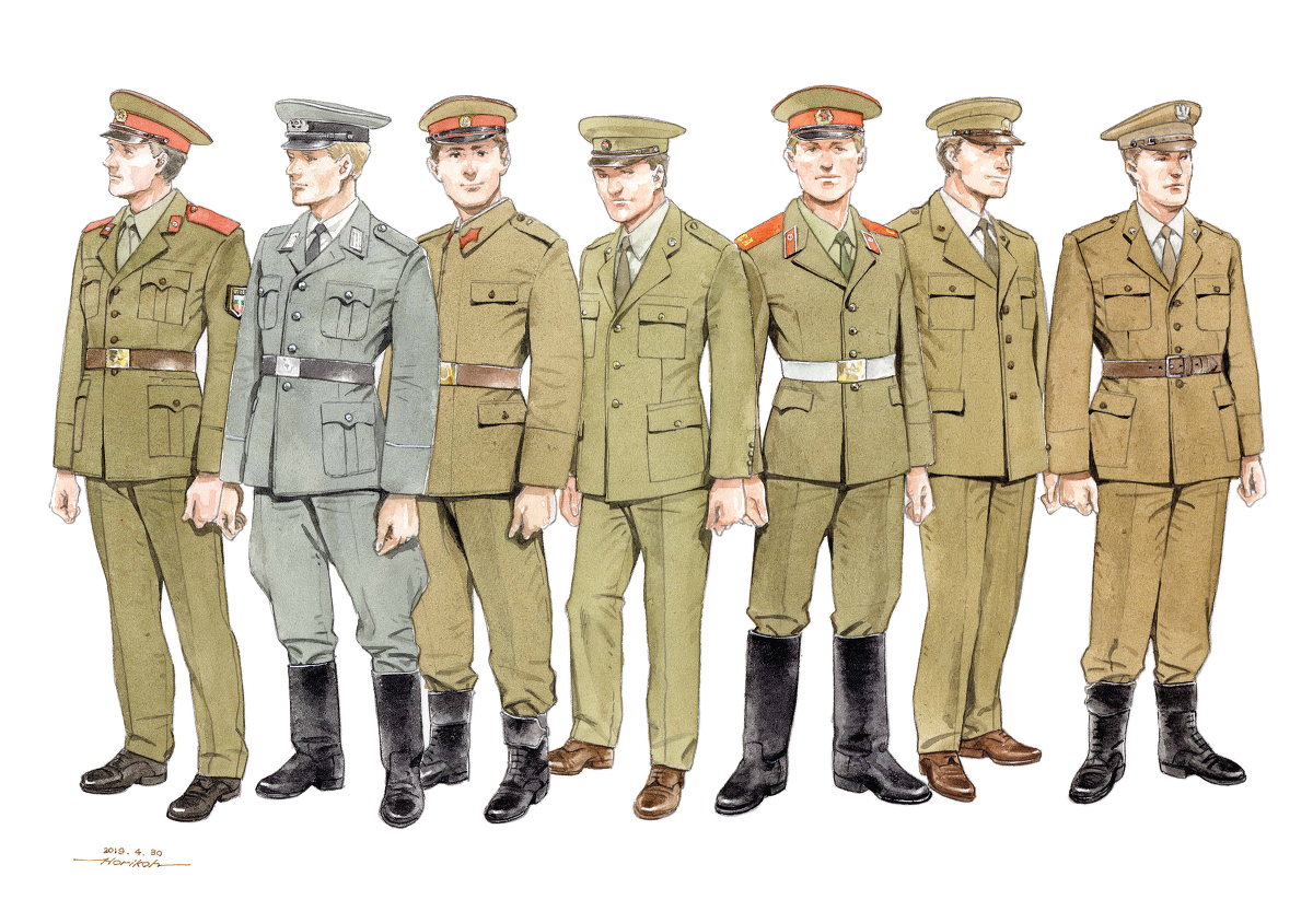 hat uniform black footwear necktie multiple boys peaked cap military uniform  illustration images