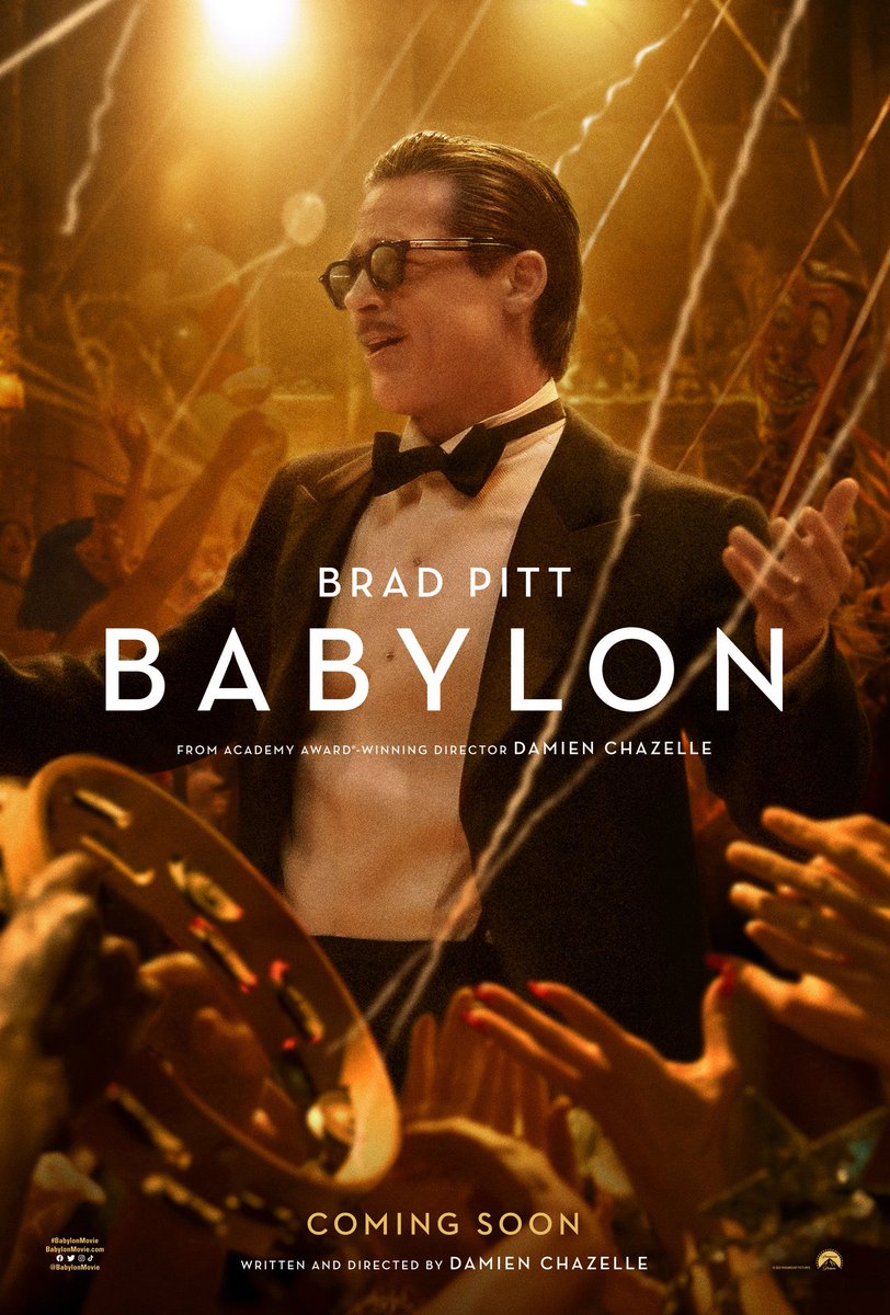 BabylonMovieRP's tweet photo. 🎞️ ˒ 𝗕𝗔𝗕𝗬𝗟𝗢𝗡 ᴿᴾ
 𝗡𝗲𝘄 𝗣𝗿𝗼𝗱𝘂𝗰𝘁𝗶𝗼𝗻 // 𝖯𝗈𝗌𝗍𝖾𝗋 𝖮𝖿𝖿𝗂𝖼𝗂𝖺𝗅
⠀®𝗍𝗐𝗂𝗍𝗍𝖾𝗋 𝗉𝗈𝗌𝗍: #BabylonMovieRP  

𝗥𝗲𝗮𝗱 𝗺𝗼𝗿𝗲 →  Brad Pitt, Annie Winerourse, Diego Calva, Jean Smart, Jovan Adepo and Li Jun Li star in BABYLON - Trailer tomorrow! https://t.co/VfWnv6GjU7