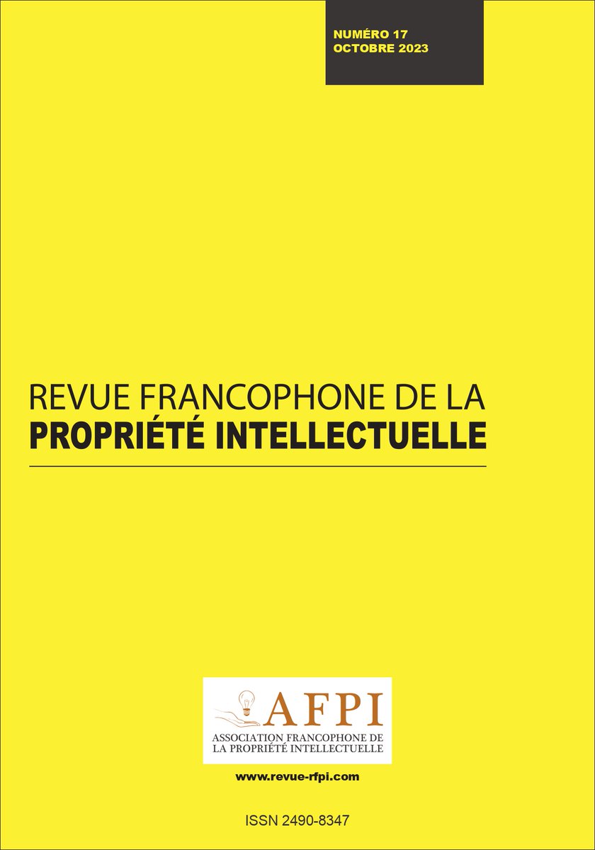 Revue Francophone de la Propriété Intellectuelle tweet media