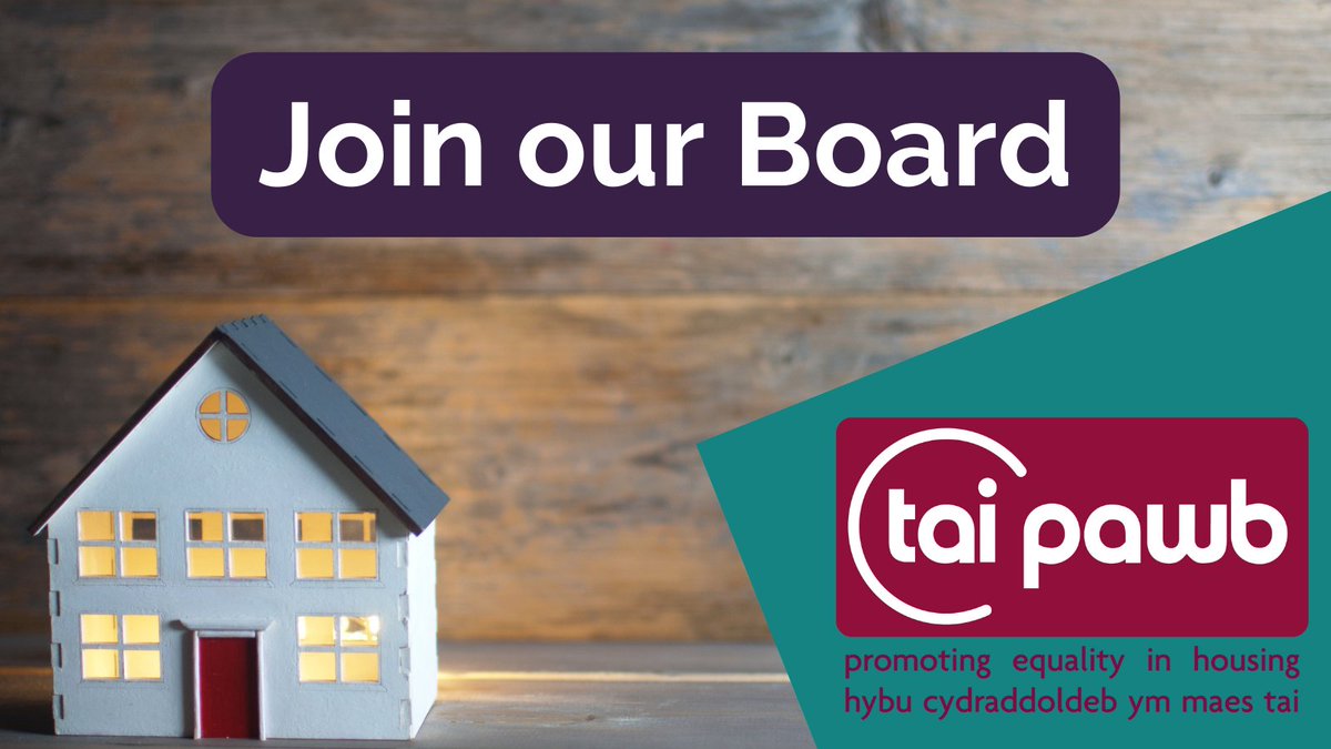 Would you like to advance equality, diversity, and social justice in housing in Wales? This is your chance!

We are  looking for up to 3 dedicated Trustees with skills/backgrounds in: LAs, housing associations, anti-racism, or data.

Apply via our website: taipawb.org/about/jobs/