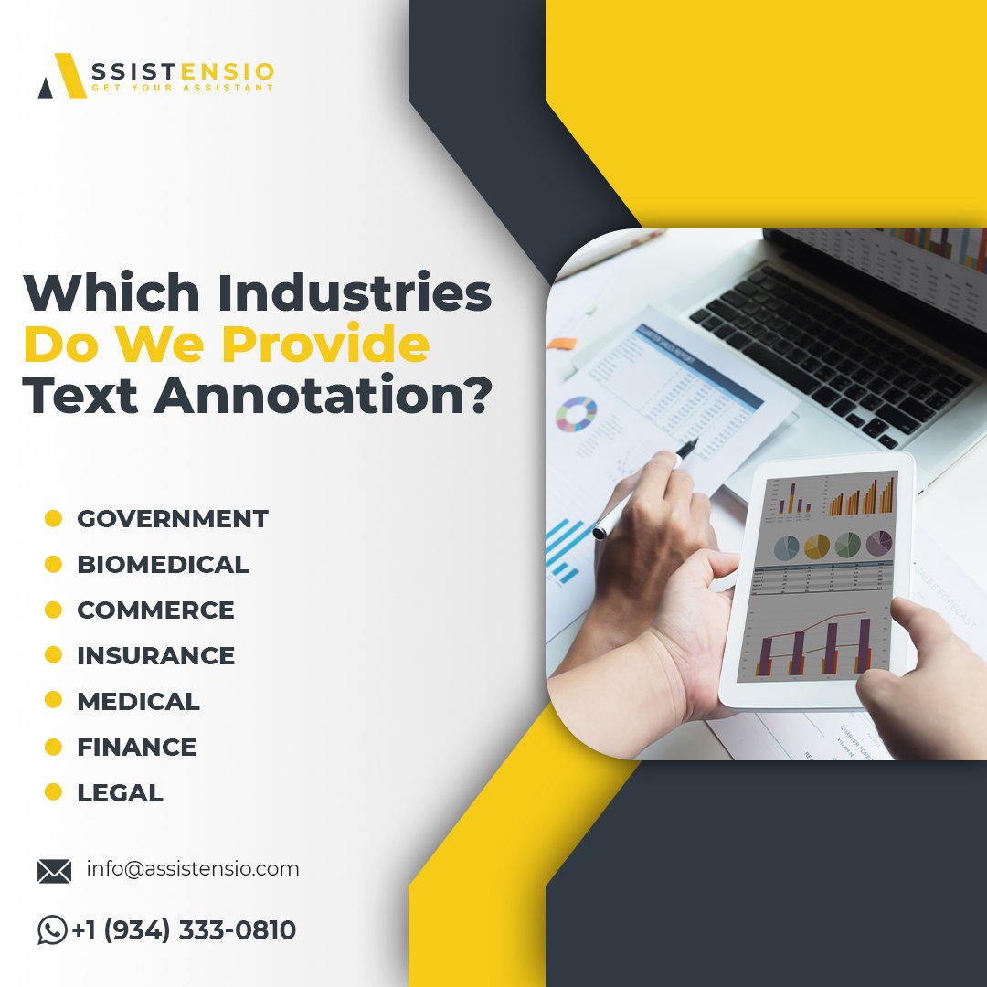 assistensio_'s tweet image. ๐ Serving a Variety of Industries ๐๐ข๐ผ
Our text annotation services are tailored to meet the needs of different sectors. Discover how we can assist you!
Reach out today and let's how we can help your text annotations scale!
#TextAnnotation #TextAsData #labeledData #TextMining