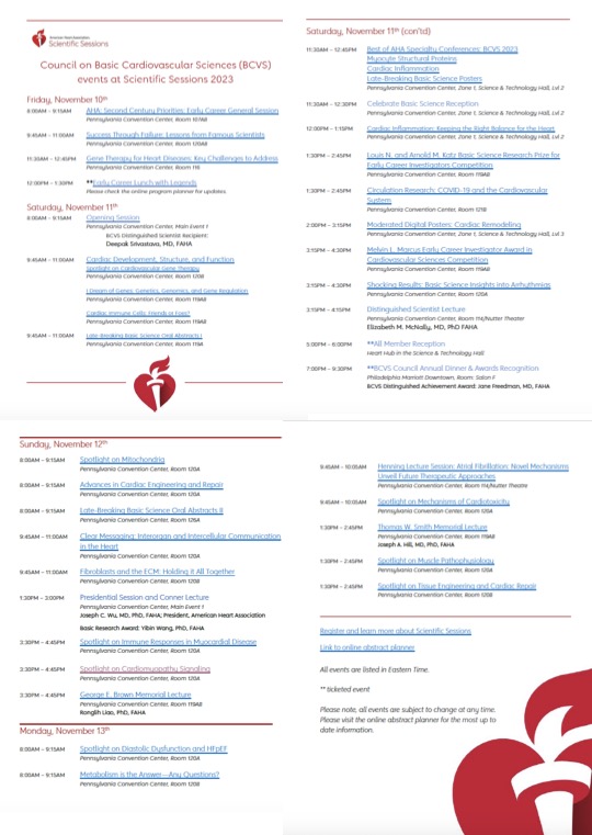 Basic Cardiovascular Sciences (BCVS) Early Career (@bcvsearlycareer) on Twitter photo Check out the awesome line-up of BCVS events at #AHA23 in Philadelphia 10 - 13 November!! Including <a href="/BCVSearlyCareer/">Basic Cardiovascular Sciences (BCVS) Early Career</a> award sessions. Plan your #AHA23 here: professional.heart.org/en/meetings/sc…
<a href="/nhpetunia/">Dr. Nikki Purcell</a> <a href="/JonPHeart/">Jon Pagtakhan</a> <a href="/Jess4genes/">Jessica Pfleger</a> <a href="/AHAScience/">AHA Science</a> <a href="/SusmitaSahooPhD/">Susmita Sahoo</a> <a href="/VagnozziRJ/">Ron Vagnozzi</a> <a href="/mkontari/">Maria Kontaridis</a> Check out the awesome line-up of BCVS events at #AHA23 in Philadelphia 10 - 13 November!! Including <a href="/BCVSearlyCareer/">Basic Cardiovascular Sciences (BCVS) Early Career</a> award sessions. Plan your #AHA23 here: professional.heart.org/en/meetings/sc…
<a href="/nhpetunia/">Dr. Nikki Purcell</a> <a href="/JonPHeart/">Jon Pagtakhan</a> <a href="/Jess4genes/">Jessica Pfleger</a> <a href="/AHAScience/">AHA Science</a> <a href="/SusmitaSahooPhD/">Susmita Sahoo</a> <a href="/VagnozziRJ/">Ron Vagnozzi</a> <a href="/mkontari/">Maria Kontaridis</a>