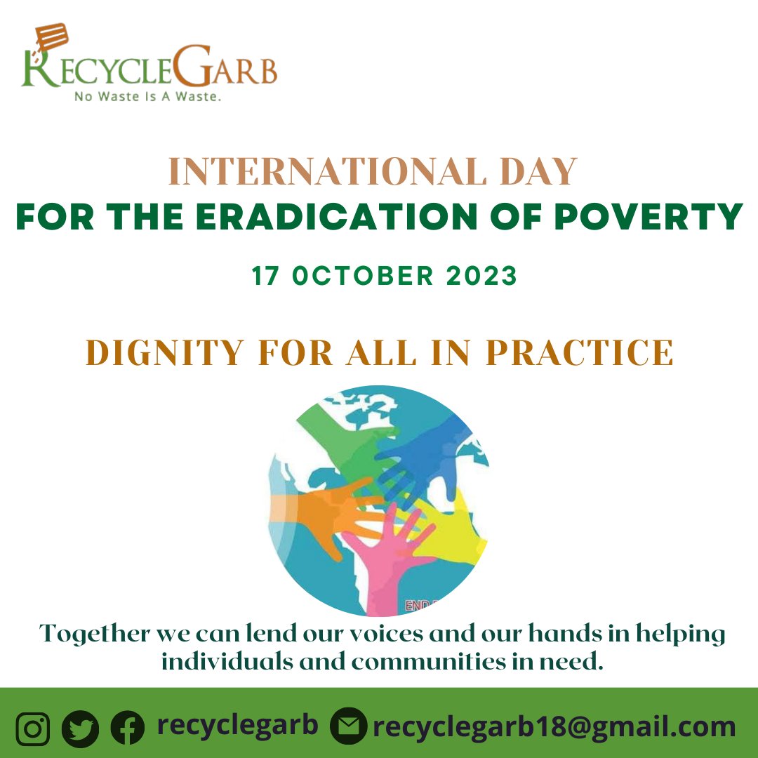 Join us in celebrating a world free from poverty. We are reminded on this day to prioritize global action against poverty while upholding  fundamental human right to a life free from shackles.

#PovertyEradication #DignityForAll #SustainableDevelopment #Togetherwecan #Sdg1