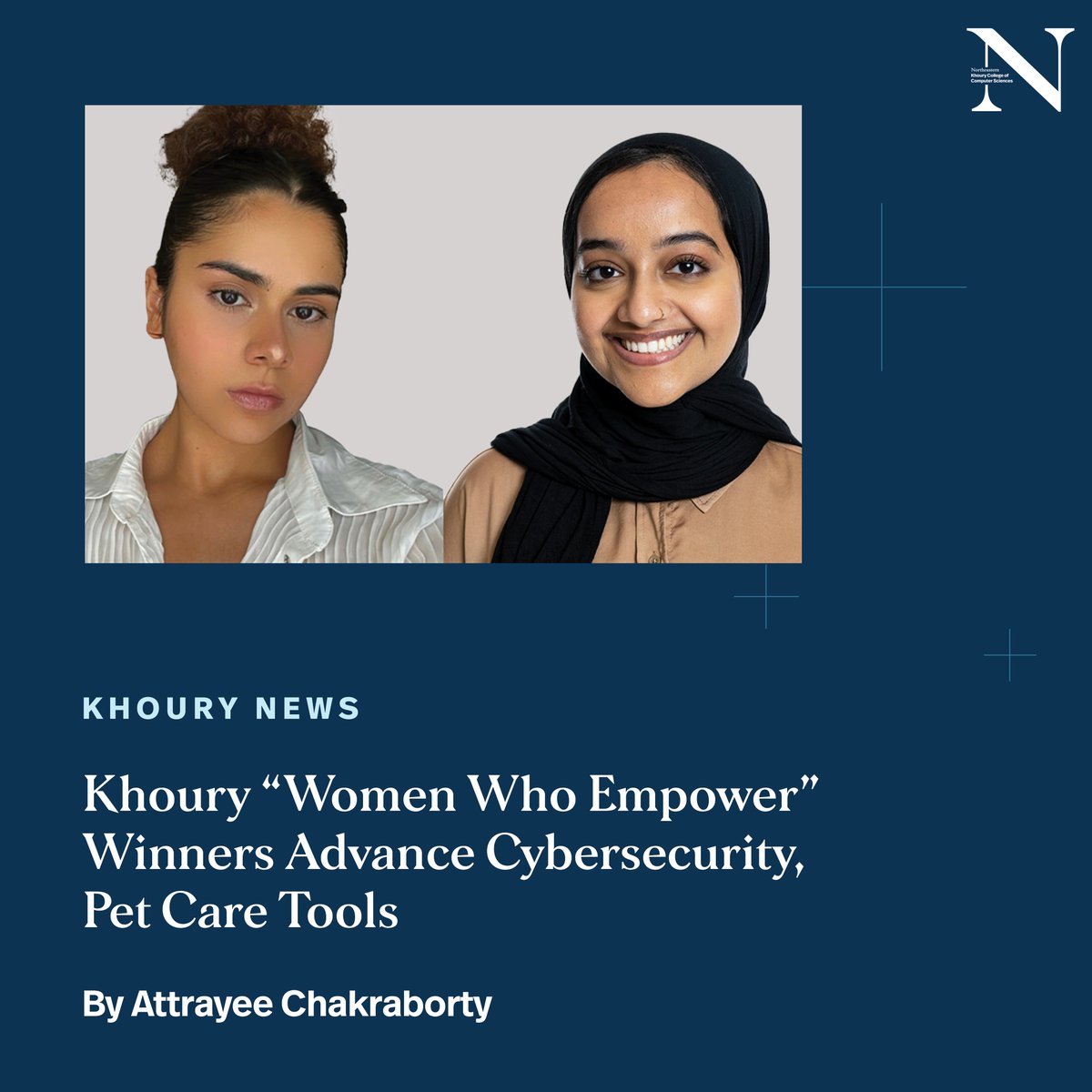 Alexis Musaelyan-Blackmon wants to build user-friendly phishing defenses. Dania Alnahdi wants to make it easier to test pets for diseases at home. And now they both have a Northeastern award to fuel their efforts. bit.ly/45FAPHH