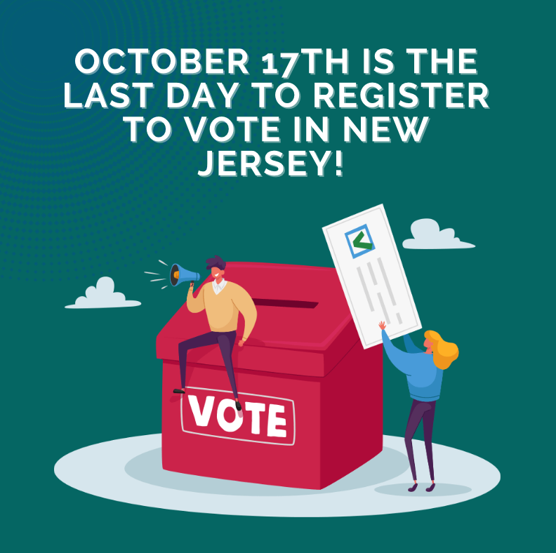 Today, October 17th, is the LAST DAY to register to vote in NJ and still be eligible to vote in the upcoming general election. Not sure if you're registered? Check your status and register online at vote.nj.gov.