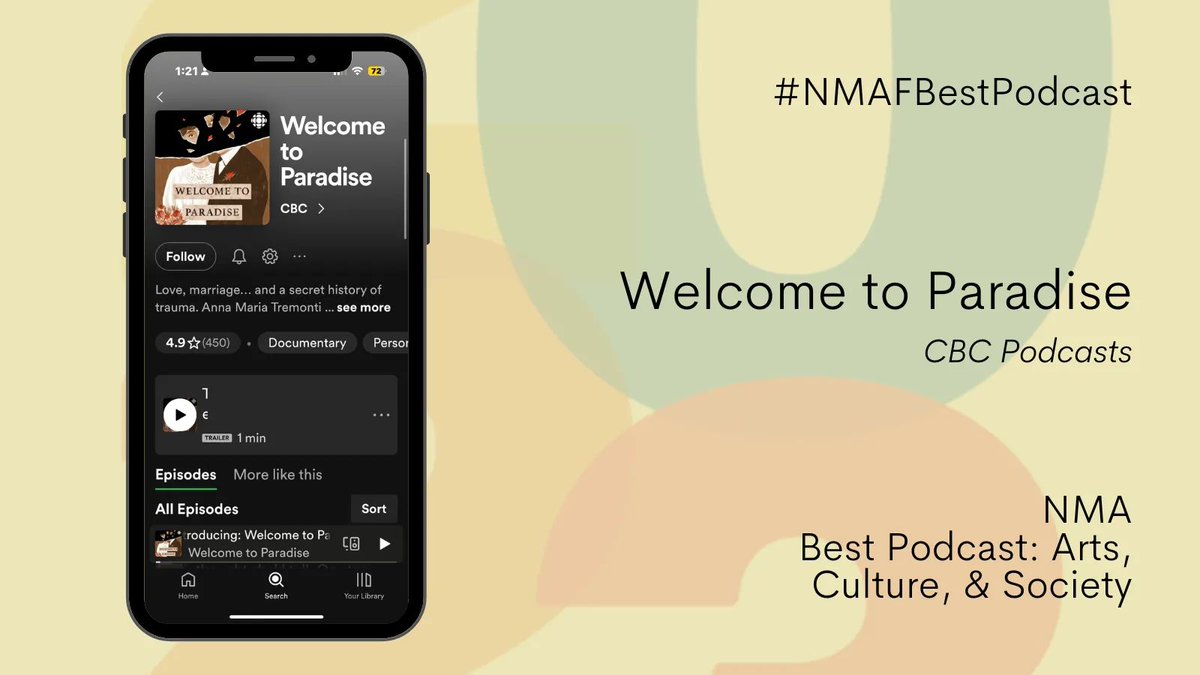 .<a href="/amtremonti/">Anna Maria Tremonti</a> is one of Canada's most respected journalists, but she's been keeping a secret. In <a href="/cbcpodcasts/">CBC Podcasts</a> #DPA23-winning Welcome to Paradise, Anna Maria shares her story for the very first time. #NMAFPodcastSeries buff.ly/3JEbhAs