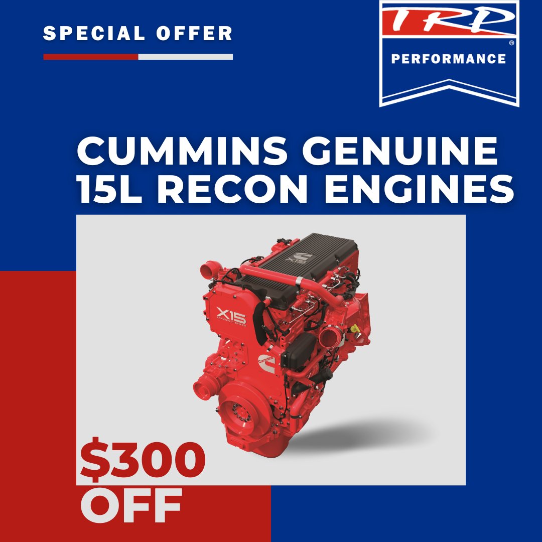 𝑺𝒂𝒗𝒆 $300 off Cummins Genuine 15L Recon Engines this October with TRP® Performance. Offer ends on 10.31.2023. 

Sign up today: trpparts.com/performance-me… 

#TRPParts #Trucking #TruckParts