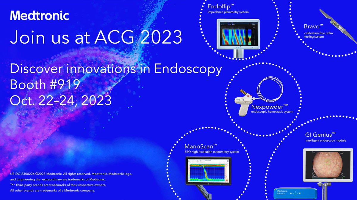 Join us at Booth 919 at #ACG2023 in Vancouver to discover innovations in Endoscopy. 

#Gastroenterology #Endoscopy #Healthcare