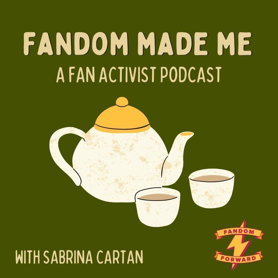 FandomForward's tweet photo. Fall is the perfect time to cozy up with a cup of tea and marathon-listen to season 1 of Fandom Forward's fan activist #podcast #FandomMadeMe with @sabrinacartan. 🍂🫖 

🎧 https://t.co/2CsIDJWhvI https://t.co/MaYbPL04ga